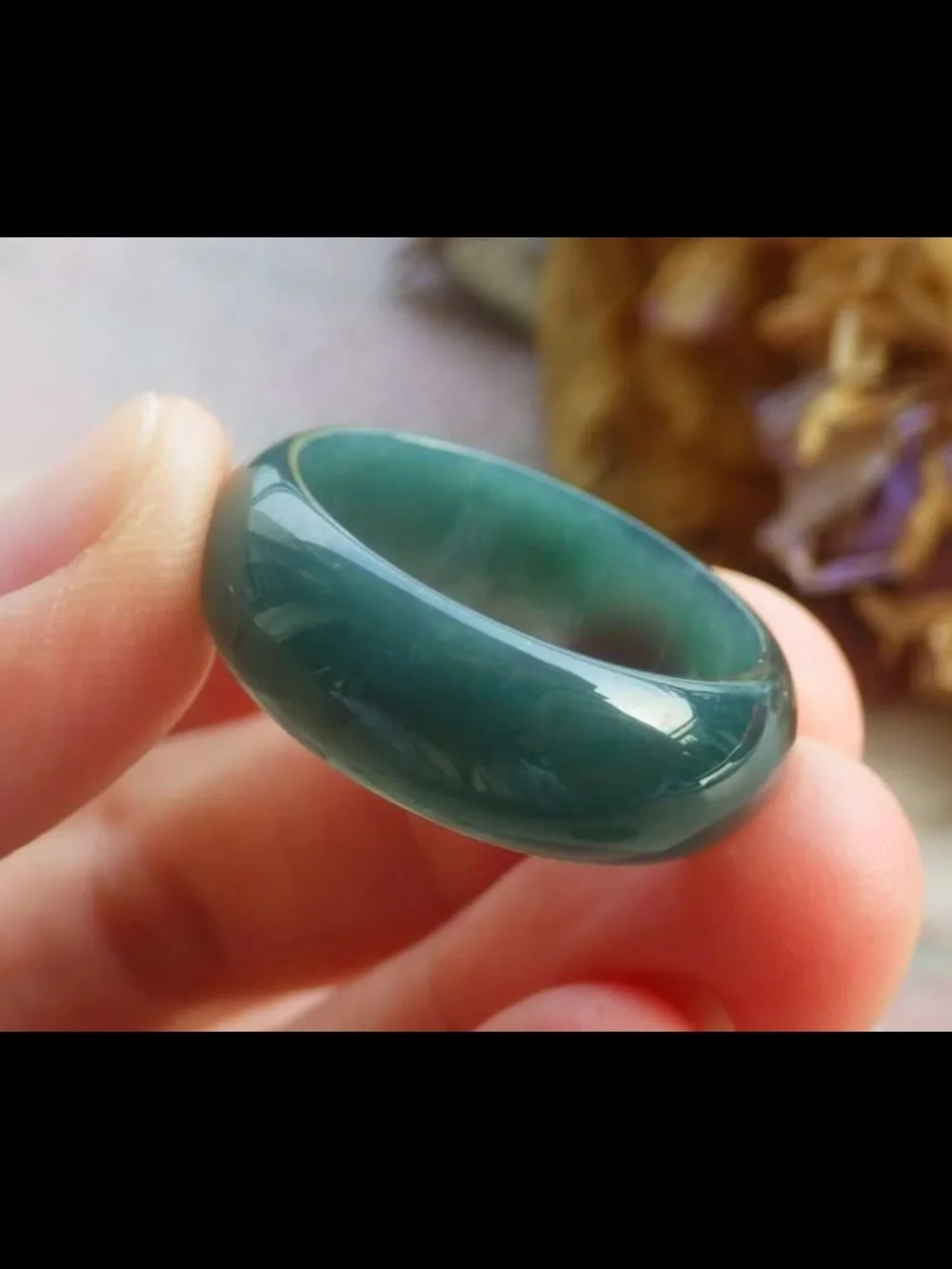 Certificate Jadeite Jewelry Jade luck dark Green Ring Size9